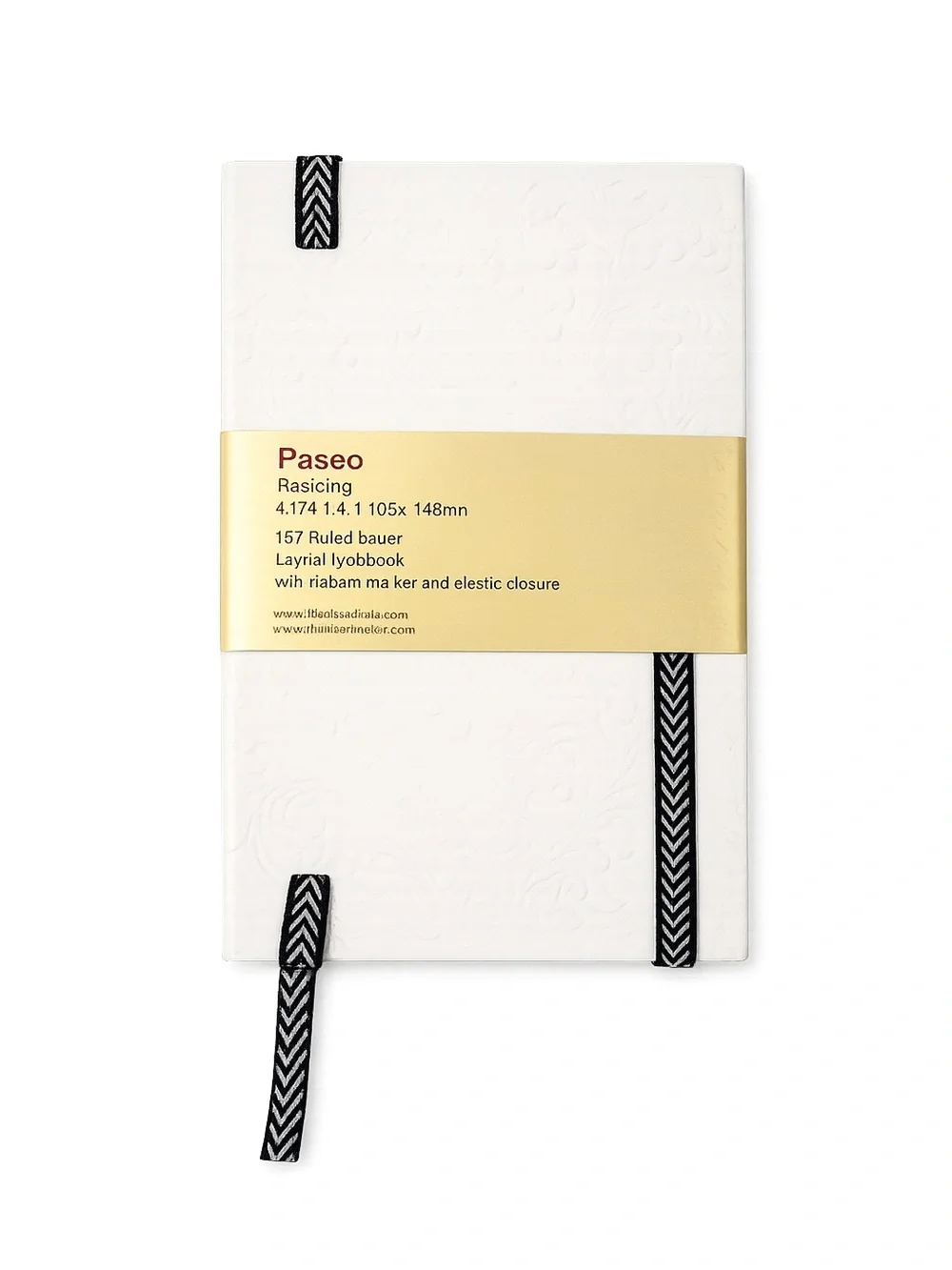 Christian Lacroix White Notebook with Black Chevron Ribbon